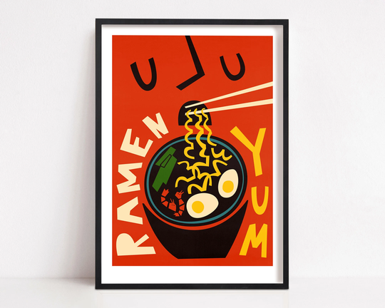 Ramen Kitchen Art, Food Print, Modern Decor, Housewarming Gift, Lovers, Chef Bar Mid Century Poster, Retro