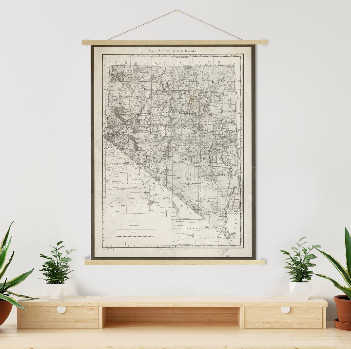 Nevada Antique State Map Print | Canvas Art Printed Marketplace