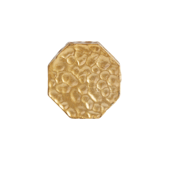 Octagonal Gold Hammered Knobs Set of 2 - Metal by World Market
