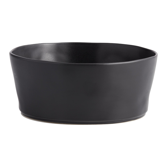 Black Organic Rim Mason Serving Bowl - Stoneware by World Market