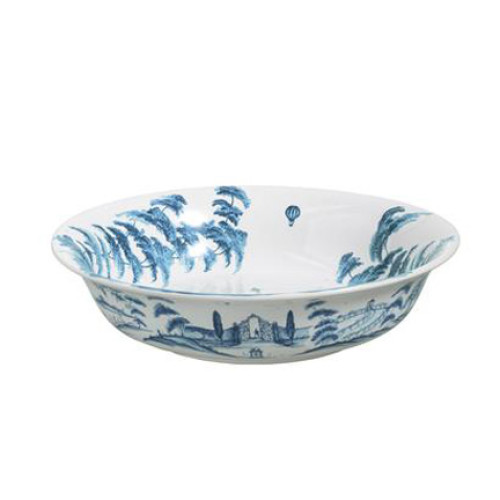 Juliska Country Estate Delft Blue 13" Serving Bowl Kite Fliers 13"L, 13"W, 3.5"H 2.5 Qt