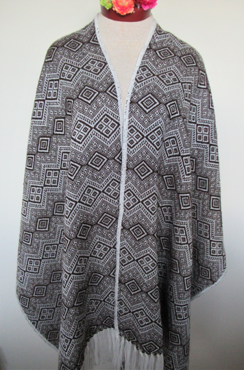 Ruana Wrap Soft Alpaca Blend/ Andean Shawl Ruana/ Women Poncho-style