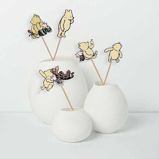 5 Pcs Large Winnie The Pooh Centerpieces For Kids | Classic Bear Baby Shower, 1st Birthday Party Supplies Table Topper