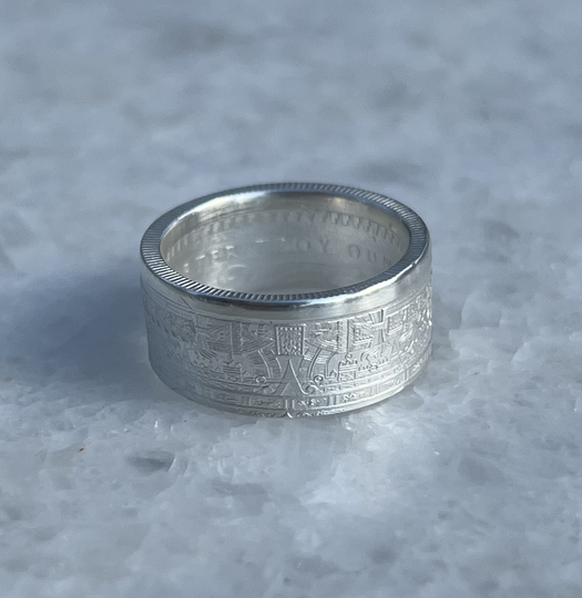 One Quarter Troy Ounce 999 Fine Silver Aztec Calendar Coin Ring