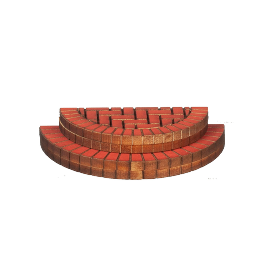 Dollhouse Miniature Double Half Moon Brick Steps