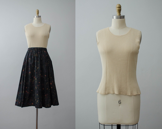 Sleeveless Beige Sweater | Silk Blend