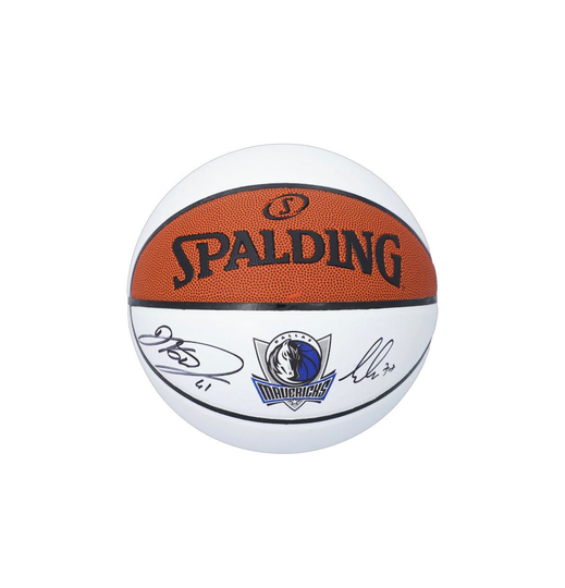 Luka Doncic Dirk Nowitzki Signed Ball Coa