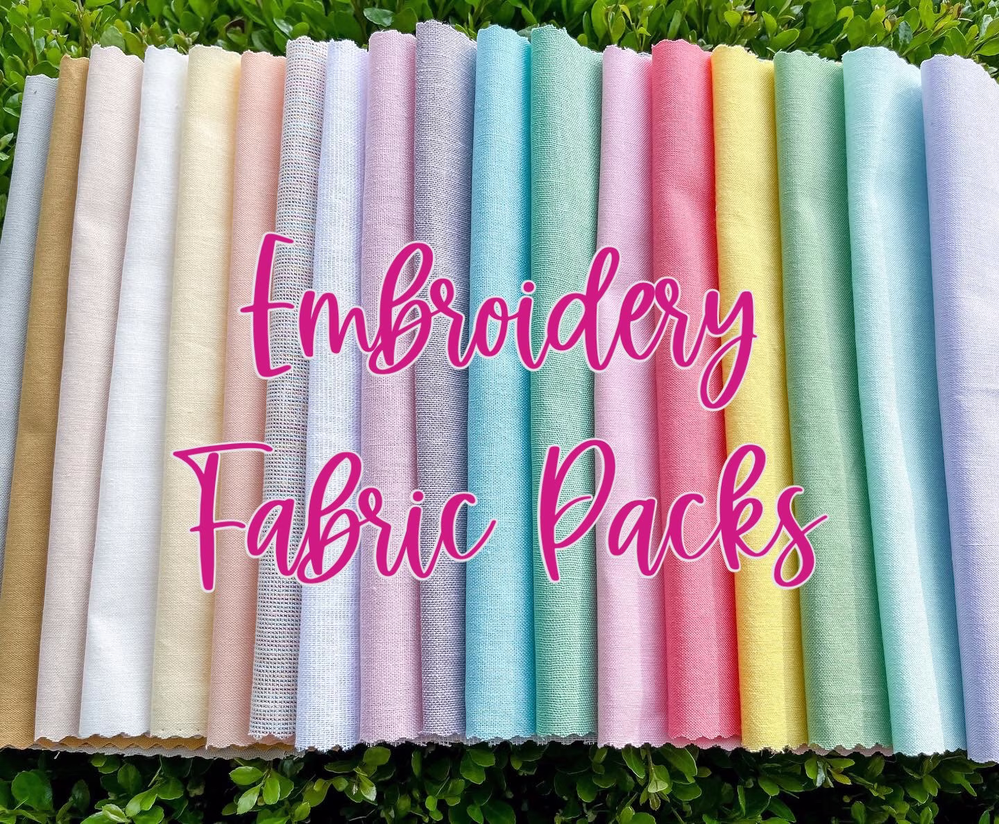 New Embroidery Fabric Square Packs, Hand Embroidery, Kona Cotton Fabric, Linen Blend Squares