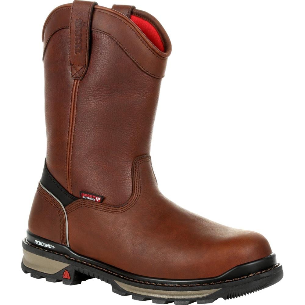 Rocky Size: 8.5 Medium Mens Dark Brown Waterproof Work Boots Rubber | RKK0306 M 085