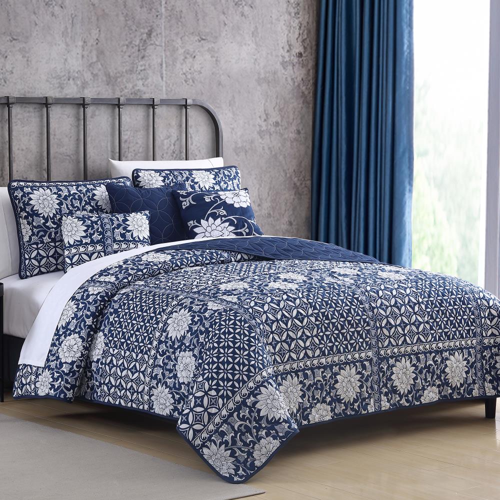 Amrapur Overseas Multi-colored Multi Reversible King Quilt (Blend with Polyester Fill) | 3QLT6STG-ZON-KG
