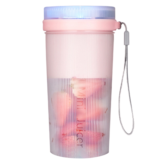 1 Set 300ML Juicer Cup Strong Power 6 Blades Multiple Charging Modes Fine Fast Stranding Food Grade Orange Juicer Kitchen Gadget - pink, 1