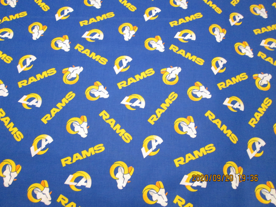 La Rams Brand New Design Nfl Football Fabric 1/2 Yard Piece Blue/Yellow 100% Cotton Just Out