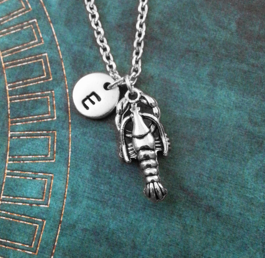Lobster Necklace Small Silver Charm Jewelry Seafood Pendant Sea Ocean