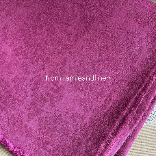 Cotton Fabric, Solid Color, Floral Jacquard Weaved, Linen Blend Half Yard By 50" Wide