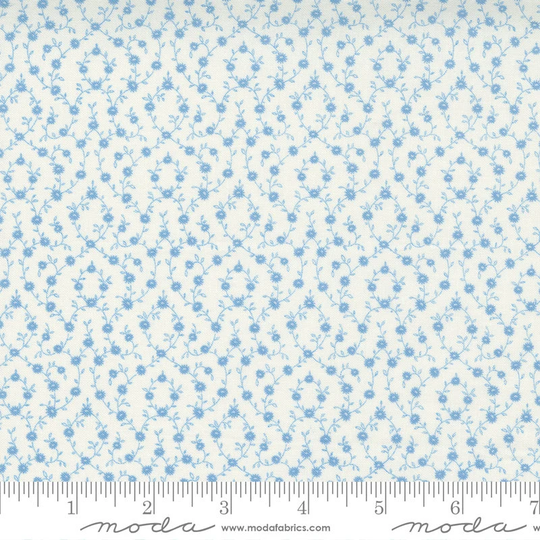 Belle Isle Fabric Yardage | Cream & Sky | Light Blue Calico Blender Floral Americana/Patriotic Item #14926 21