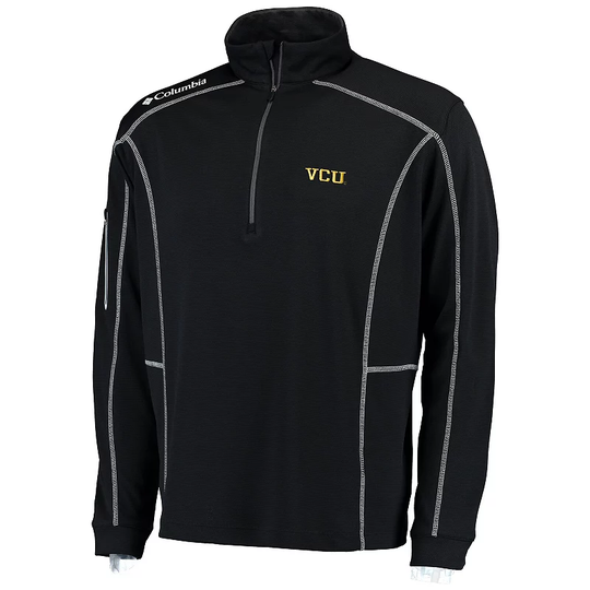 Men's Columbia Golf Black VCU Rams Shotgun Omni-Wick Quarter-Zip Pullover Jacket, Size: Medium, NC2 Black