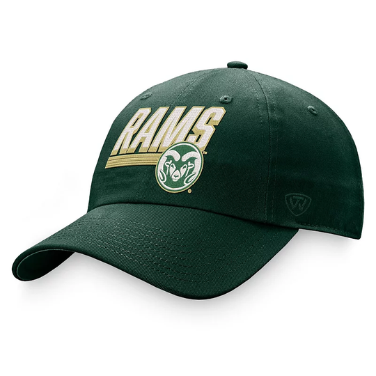 Men's Top of the World Green Colorado State Rams Slice Adjustable Hat
