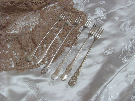 Long Handled Olive Pickle Fork - Rare 7" To 8.25" Vintage Antique Silver Plate Twisted Handle Your Choice Each