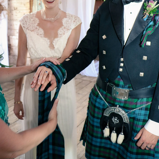 Homespun Wool-Blend Tartan Handfasting - M-Y Tartans Poly/Wool Blend