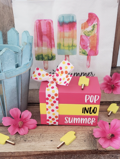 Summer Popsicle Mini Book Stack/Tiered Tray Decor/ A Baycountry Original Design
