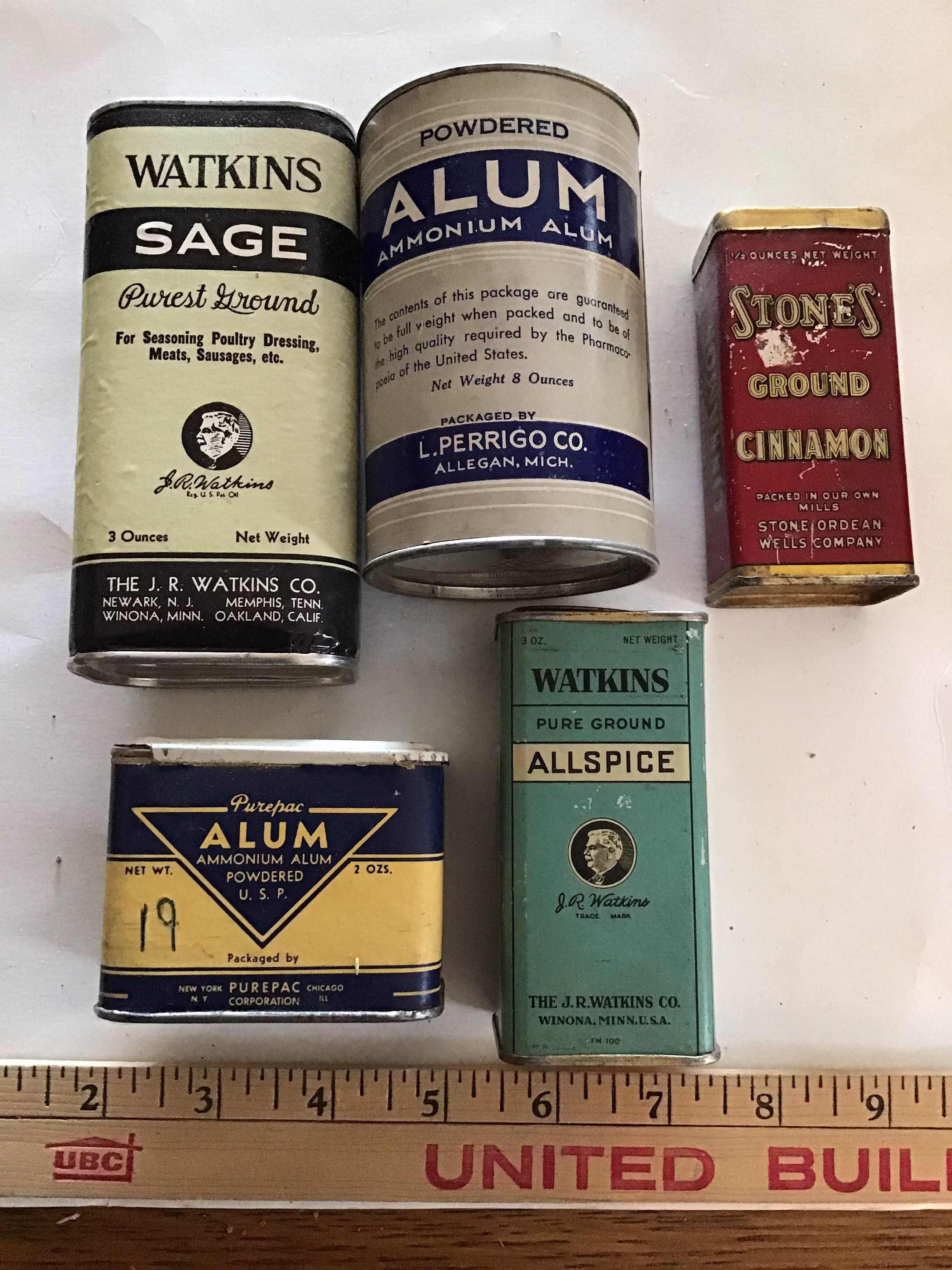 Lot Of Five Assorted Spice Containers. #1857