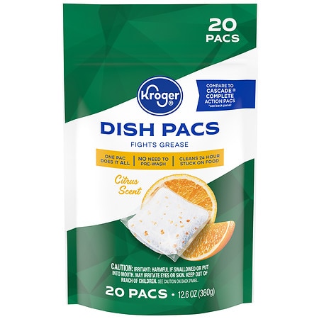 Kroger Citrus Scent Dish Pacs - 0.63 oz x 20 pack