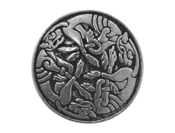 2 Pcs. Ram's Horn Beastie 13/16 Inch | 21 Mm Pewter Buttons