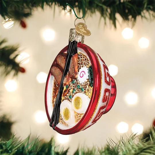 Old World Christmas/Bowl Of Ramen Ornament Glass Ornament Includes Free Shipping