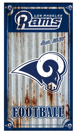 Lowe's Los Angeles Rams 21.75-in H x 11.88-in W Sports Metal Sign | 6M3828B