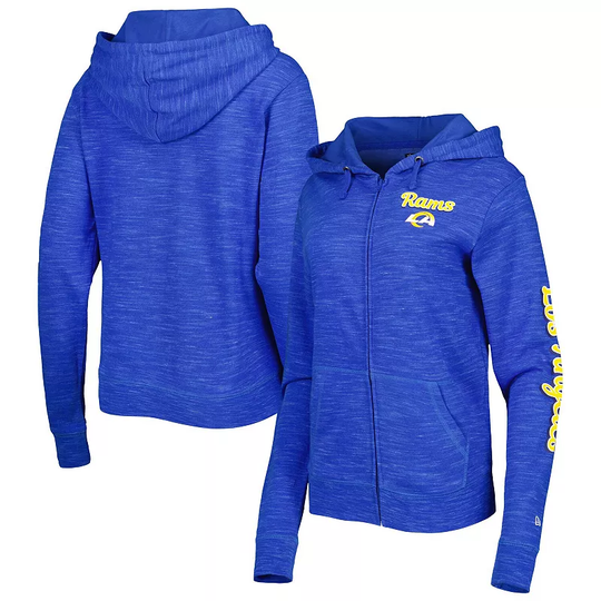 Women's New Era Royal Los Angeles Rams Reverse Full-Zip Hoodie, Size: XS, LAR Blue