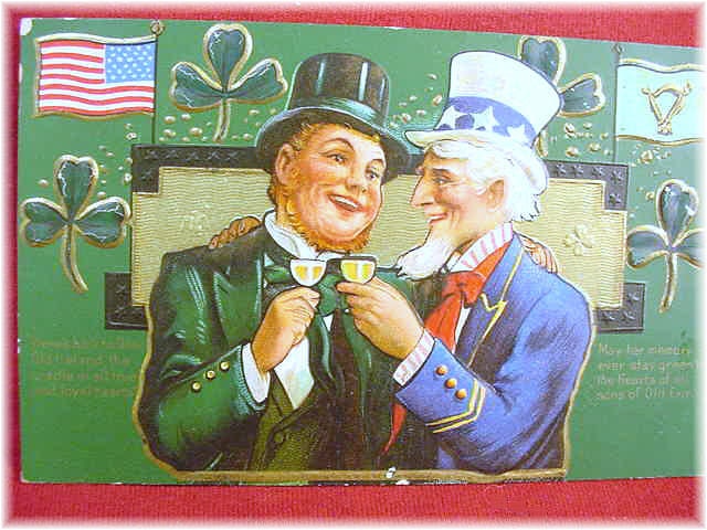 st Patricks Day 10 Postcard Lot - Early 1900S Embossed Tucks Shamrock Ireland Irish Us Flag Uncle Sam Luck + 3 Free Pcs Shipping