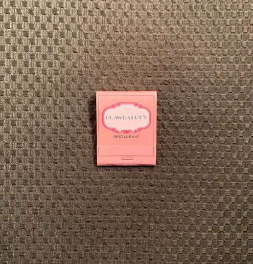 Vintage Matchbook, Crawdaddys, Seafood, Restaurant, Miami Beach, Florida, with 20 Match Sticks, Free Ship in Usa