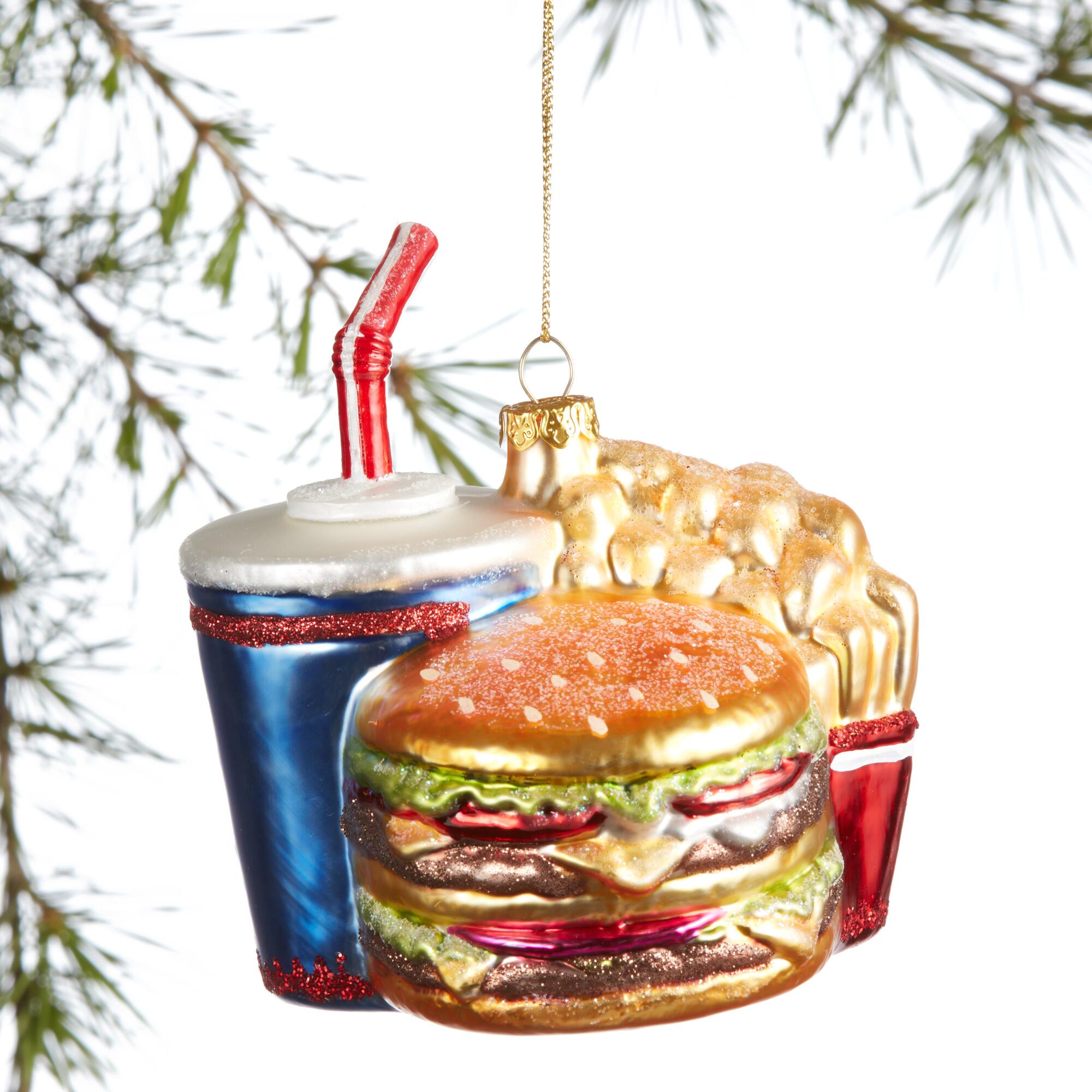 Glass Burger Combo Ornament: Blue by World Market