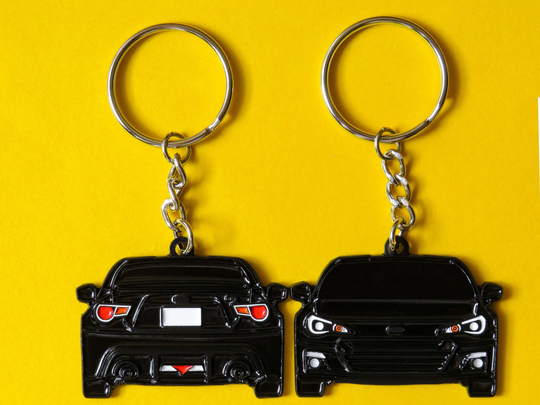 Keychain For Subaru Brz Black Enamel Double-Sided Jdm Keyring Jet Tag Gift Car Enthusiasts, Guys, Gearheads, Dad, Him, Her, & More
