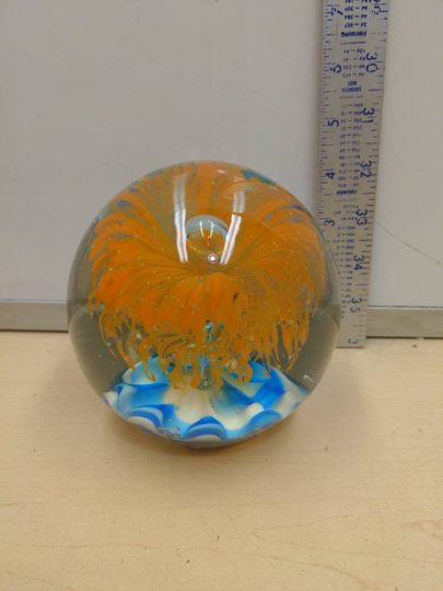 Large 5 Pound Orange Blossom Paper Weight