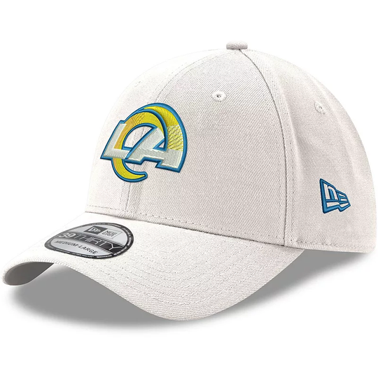Men's New Era White Los Angeles Rams LA Logo Iced II 39THIRTY Flex Hat, Size: Large/XL