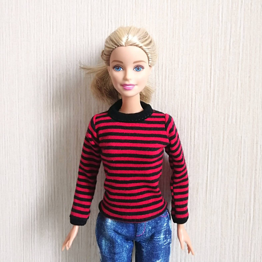 Handmade Red & Black T-Shirt Coat Doll Clothes For 11.5" Dolls