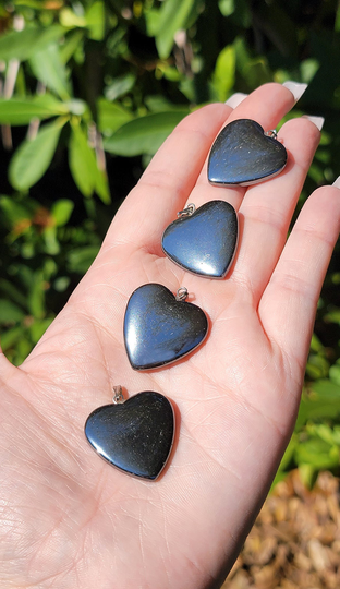 Hematite Heart Natural Gemstone Pendant
