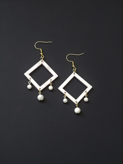 Pink Diamond Shimmer Statement Earrings, & White Stone Trending Gift For Her, Light Fun Earrings