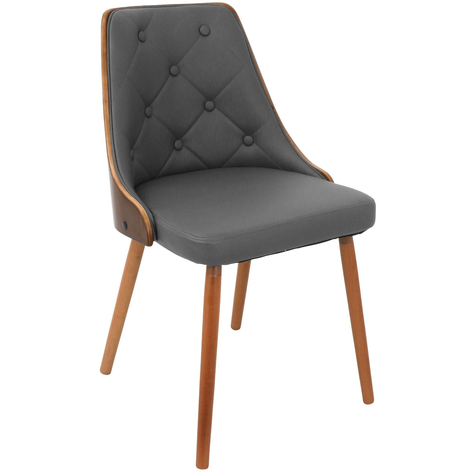 Faux Leather Tufted Carter Upholstered Dining Chair: Gray by World Market