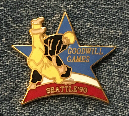Judo Lapel Pin ~ 1990 Goodwill Games in Seattle, USA ~~ Plus... Ambassador Bonus Pin