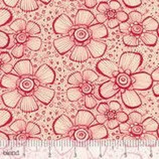 Retired Love Is Spoken Here Cori Dantini Bloom With Heart Merry Stitches Floral Red Cream Blender Out Of Print Oop Fat Quarter