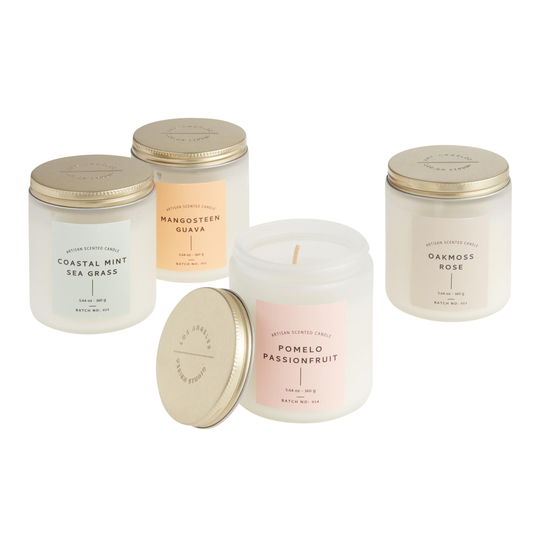 Frosted White Glass Scented Candle - Scented Wax by World Market