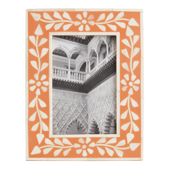Blush Floral Inlay Bone Frame: Pink by World Market