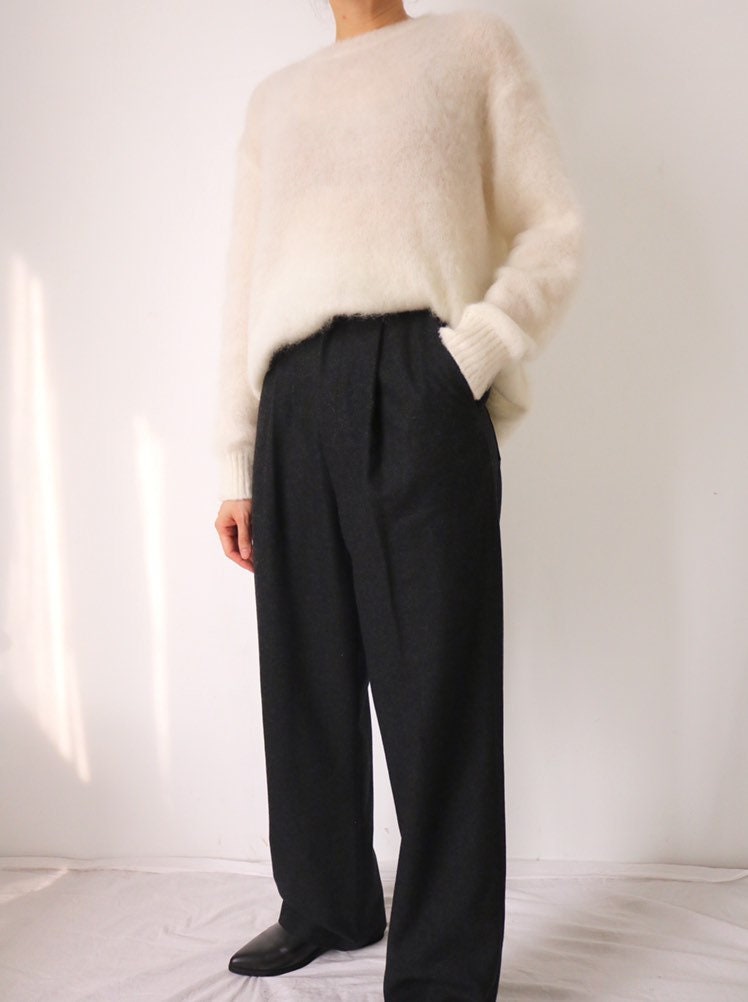 Lys Sweater - Mohair Alpaca Wool Blend Double-Faced Semi-Sheer Sweater