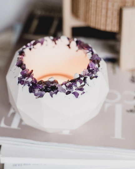 Amethyst Crystal Embedded Pot