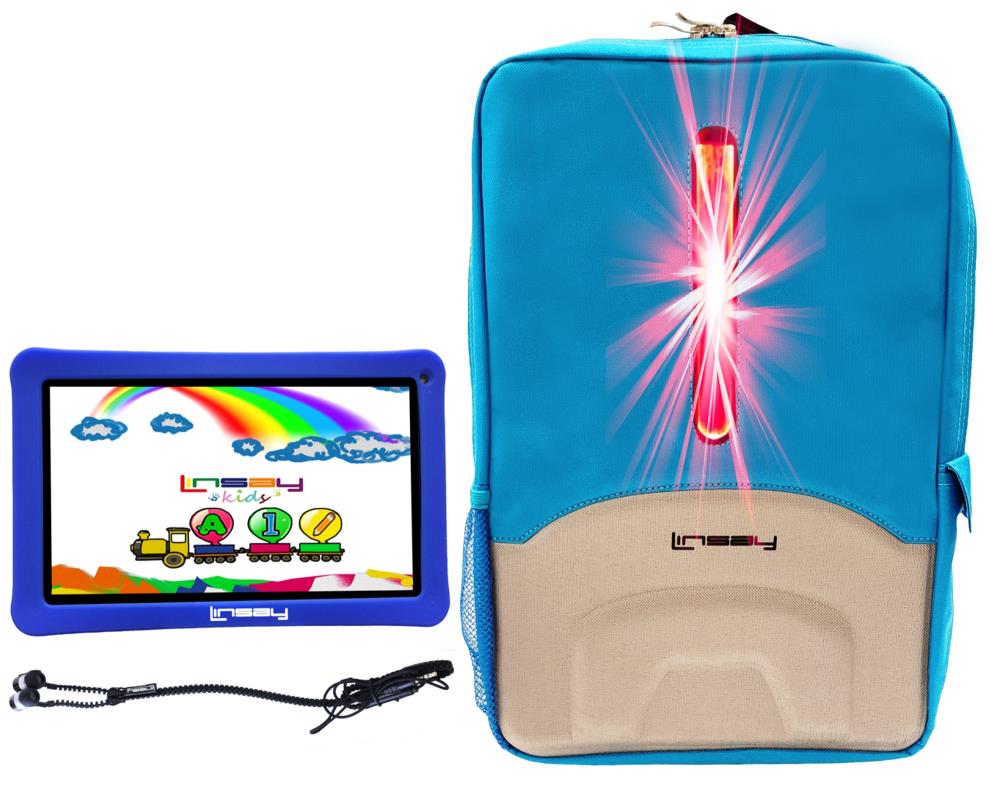LINSAY 10.1-in Wi-fi Only Android 10 Tablet with Accessories with Case Included;; Type Cover Included | F10XHDKIDSBEPBLUE