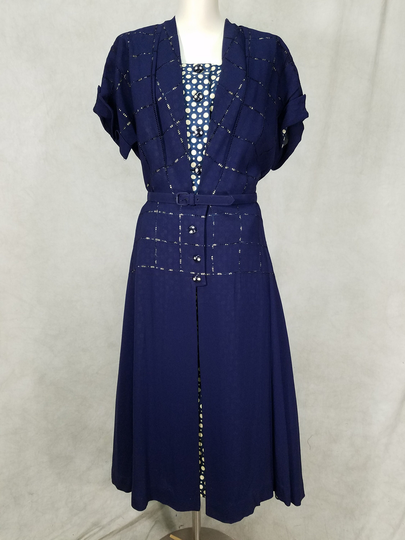 1940S Large Dress Polka Dot 1950S Vintage Unique