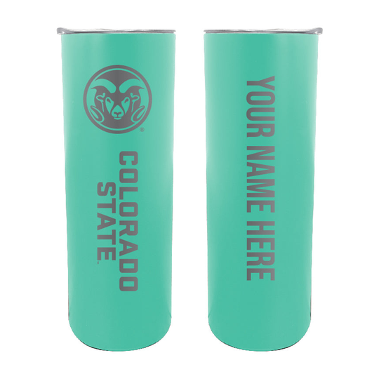 Colorado State Rams 20 oz Customizable Insulated Stainless Steel Skinny Tumbler - Seafoam