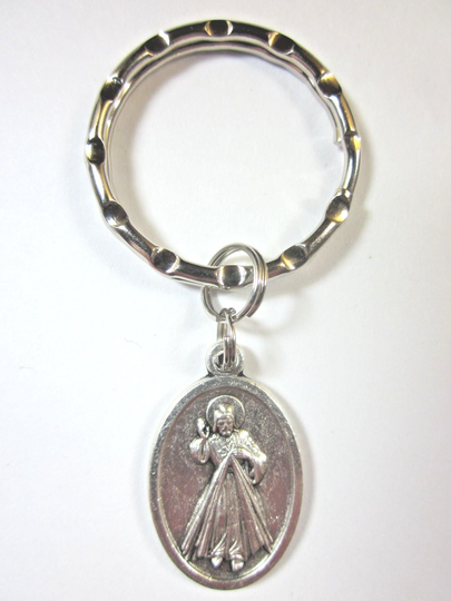 The Divine Mercy Of Jesus Medal Italy Key Ring Gift Box Prayer Card